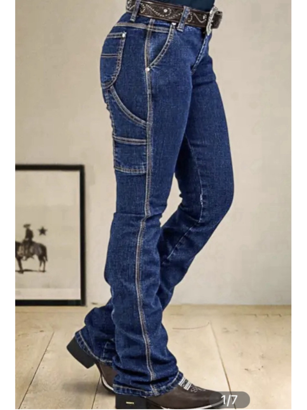 Flamingals Wash Mid Rise Bootcut Carpenter Jeans Without Belt 3xl